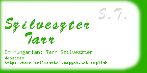 szilveszter tarr business card